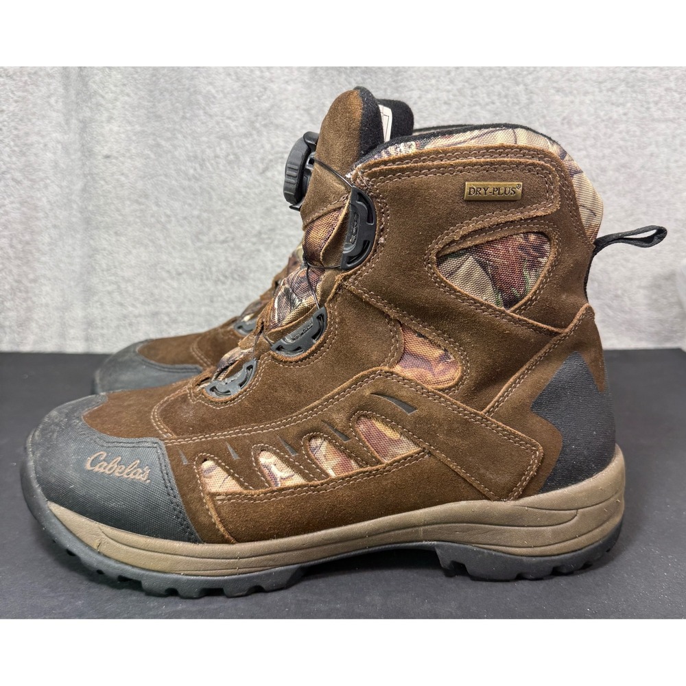 Cabelas Hunting Boots Mens 12 Brown Camo BOA Lacing Dry-Plus Thinsulate 81-8420 - Picture 2 of 12